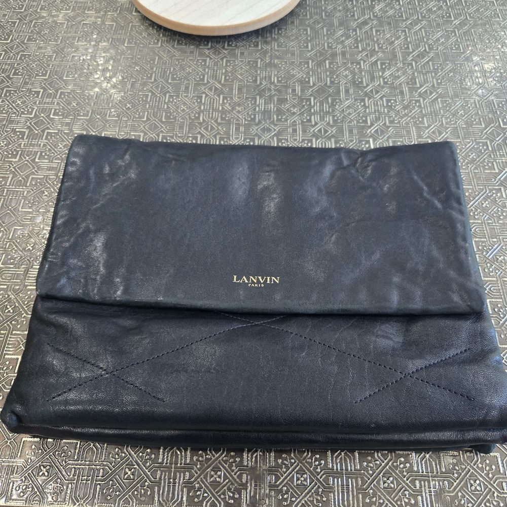 🐢 LANVIN Lambskin Quilted Medium Sugar Flap Shoulder Bag - Picture 4 of 17